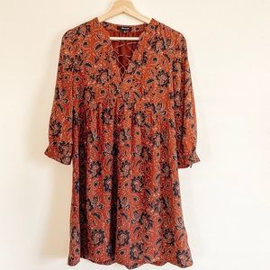 Madewell XS Silk Tie Dress in Assam Floral